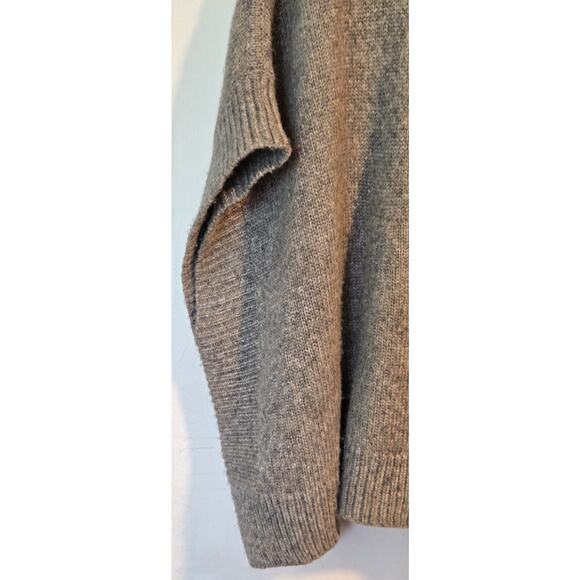 J CREW Womens Relaxed Oversized Wool Alpaca Blend Gray Pullover Poncho S/M - Picture 3 of 9